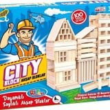 Ritoys City Blok Ahşap Bloklar 100 Parça Dayanıklı Sağlıklı Ahşap Bloklar