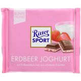 Ritter Sport Çilek Parçacıklı Yağsız Yoğurt Ve Çilek Kreması Dolgulu Sütlü Çikolata 100 Gram