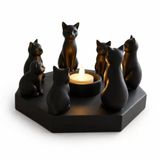 Ritüel Kedi Mumluk Biblo Plastik 20 Cm Siyah