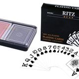 Ritz 2-Decks Poker Boyutu %100 Plastik Oyun Kartları Seti Plastik Kutuda Büyük İndeks, Su Geçirmez