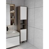 Riva Çamaşır Sepetli Banyo Dolabı Antrasit Meşe Renk