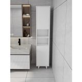 Riva Çamaşır Sepetli Banyo Dolabı Beyaz Renk