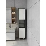 Riva Çamaşır Sepetli Banyo Dolabı Koyu Gri Renk