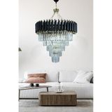 Riva Gold 55x55 Cm'lik Kristal Taşlı Gold Lüks Avize - Yatak Odası - Salon - Mutfak - Hol Altın