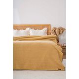 Riva İstanbul Hardal Valencia Sherpa Çift Kişilik Peluş Battaniye - 200 x 240 cm