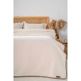 Riva İstanbul Krem Valencia Sherpa Çift Kişilik Peluş Battaniye - 200 x 240 cm