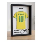 Riva Self Neymar Jr. Brezilya 3D Duvar Tablosu - 10 Numara İmzalı Dekoratif Çerçeve