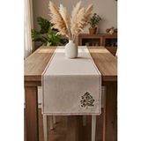 Rivaİstanbul Çam Ağacı Nakışlı Hasır Görünümlü Kenarları Püsküllü Runner 40x115 Cm Çok Renkli