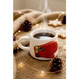 Rivaİstanbul Eldiven Amore 24 K Altın Süslemeli El Yapımı Yılbaşı Hediyesi Seramik Double Kahve Fincanı, Mug, Kupa
