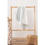 Rivaİstanbul Fluffy Bebek Battaniyesi 70x100 Cm Yeşil Papatya Desen