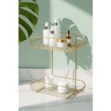 Rivaİstanbul Gold 2 Katlı Metal Sabunluk & Şampuanlık Banyo Köşeliği