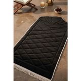 Rivaİstanbul Siyah Kapitone Dolgulu Lüks Seccade 65x115 cm