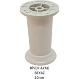 River Ayak, Plastik Mobilya Ayağı, 10 Cm, Vidalar Dahil, Beyaz - 10 cm