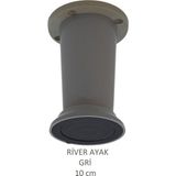 River Ayak, Plastik Mobilya Ayağı, 10 Cm, Vidalar Dahil, Gri - 10 cm