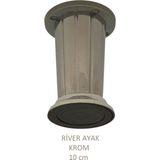 River Ayak, Plastik Mobilya Ayağı, 10 Cm, Vidalar Dahil, Krom - 10 cm