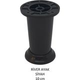 River Ayak, Plastik Mobilya Ayağı, 10 Cm, Vidalar Dahil, Siyah - 10 cm