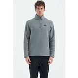 River Gri Melanj Dik Yaka Erkek Polar Sweatshirt - 88310
