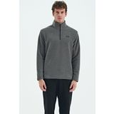River Koyu Gri Dik Yaka Erkek Polar Sweatshirt - 88310