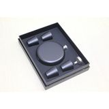 River World Siyah Yuvarlak Matara Seti 4 Shot Bardaklı - Renkli - 0 - 249 ml