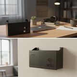 Rivera Duvar Tipi Wi-Fi Modem Saklama Kutusu(Beyaz) – Kablo Düzenleyici Router Raf Organizer - Siyah