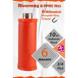 Rivermag Güçlendirilmiş 6 Mıknatıslı N52 Manyetik Kireç Kırıcı Önleyici 3/4 Beyaz Eşya Banyo Tesisatı - Turuncu