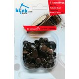 Rivet 11 mm Kendin Yap Kiti, Çanta, Cüzdan, Kemer, Kot Pantolon, İçin Çekiçle Uygulama Aparatları ve 25 Adet Perçin Zımba Takım-Paslanmaz Pirinç (antik sarı)