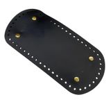 Rivetli Deri Çanta Tabanı Oval 10 * 22 cm Siyah