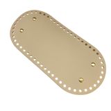 Rivetli Deri Çanta Tabanı Oval 12 * 25 cm Bej New