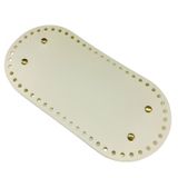 Rivetli Deri Çanta Tabanı Oval 12 * 25 cm Krem New