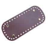 Rivetli Deri Çanta Tabanı Oval 18 * 18 cm Bordo