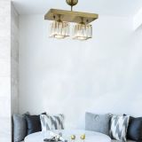 Rivia 2 Li Eskitme Plafonyer Kristalli Taşlı Modern Tasarım Kristal Salon Avize