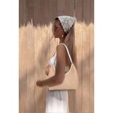 Rivina Blaze Hasır Kadın El Kol ve Omuz Çantası Modern Minimal Hobo Çanta - Beyaz