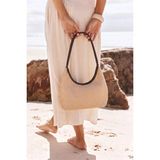 Rivina Blaze Hasır Kadın El Kol ve Omuz Çantası Modern Minimal Hobo Çanta - Kahverengi