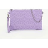 Rivina Kadın Yıldız Nakış Işlemeli Portföy El Çantası Bilek Askılı Saten Astarlı Clutch Çanta - Lila
