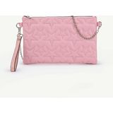 Rivina Kadın Yıldız Nakış Işlemeli Portföy El Çantası Bilek Askılı Saten Astarlı Clutch Çanta - Pembe
