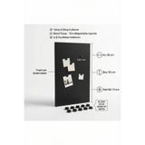 RİVO HOME DECOR 30 x 50 Cm Siyah Dekoratif Metal Mıknatıslı Pano Magnet Panosu 10 Adet Siyah Mıknatıs Hediyeli