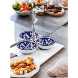 Rivo Home Decor Corallo Çerezlik 3 Bölmeli 19X19X19 cm - Mavi