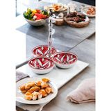 Rivo Home Decor Corallo Çerezlik Kırmızı 3 Bölmeli 19X19X19 cm