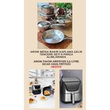 Rivo Home Decor Meisa Bakır Kaplama Çelik Tencere Seti 9 Parça Hediye Airfryer 5,5 Litre