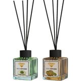 Rivola 2 Adet Premium Oda Kokusu Sandal Ağacı - Mango Reed Diffuser – Uzun Süre Kalıcı Koku – Bambu Çubuklu Ev, Ofis, Banyo Ortam Kokusu - SANDALAĞACI/MANGO