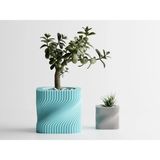 Rivora Dekoratif Saksı - Turkuaz Modern Modern Bitki Saksısı 20 cm - 215x215x200mm