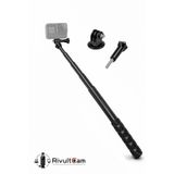RivultCam GoPro ve Insta360 X Serisi Uyumlu Görünmez Selfie Çubuğu Stick (30-121 cm)