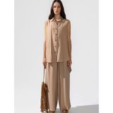 Rivus Kolsuz Rahat Kesim Gömlek - Camel - XS