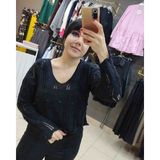 Riwi Crop Merserize Kadın Kazak - 000-Siyah - Standart