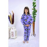Riysgiyim Çiçek Baskılı Kız Çocuk Pijama Takımı