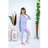 Riysgiyim Kuğu Baskılı Uzun Kollu Kız Çocuk Pijama Takımı