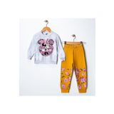 Riysgiyim Mickey Çiçek Baskılı Kız Çocuk Swetshirt Eşofman Takımı