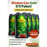 Rizedem Çay Gold 5 Li Paket (1000 gr x 5 Adet) Tozsuz - 5 kg