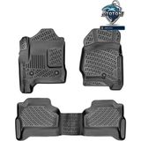 Rizline Chevrolet Silverado 2500-3500 Hd Crew Cab/halı Zemin 2014 Pick Up 3D Havuzlu Paspas Seti & Karton Koku - Siyah