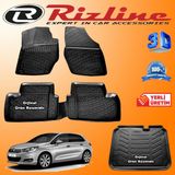 Rizline Citroen C4 3D Paspas + 3D Bagaj Havuzu HB 2011 - 2020 Arası Siyah Set